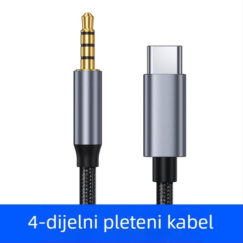 Type-C na 3,5 mm digitalni audio kabel za auto zvučnike, slušalice, telefon i prijenosno računalo