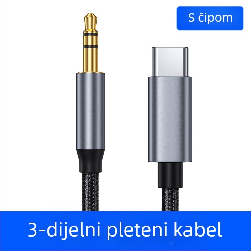 Type-C na 3,5 mm digitalni audio kabel za auto zvučnike, slušalice, telefon i prijenosno računalo