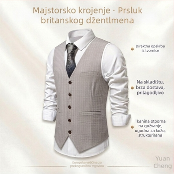 Muški prsluk s prugama, formalna vesta za kumove