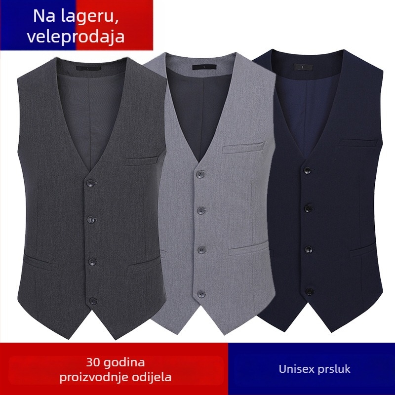 Visoko kvalitetni prsluk za muškarce i žene, unisex formalni prsluk tamno plave boje