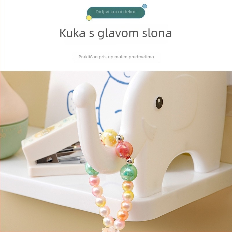 Polica za skladištenje bez bušenja u obliku slona, za kuhinju i kupaonicu, višenamjenska polica