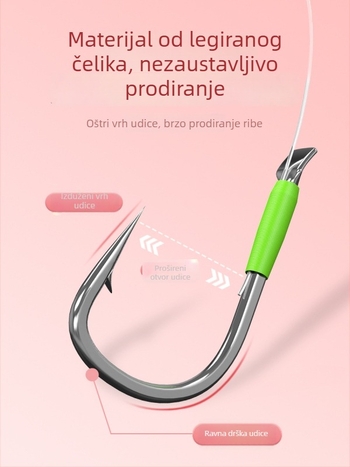 Gotov set ribolovnih udica s vodilom i dvostrukim udicama – spremno