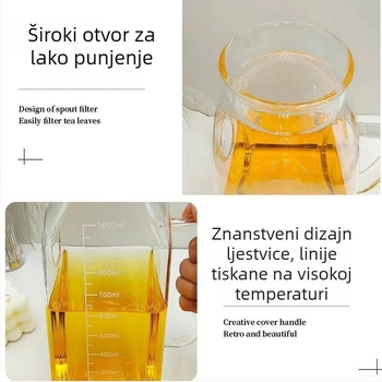 Staklena kuhinjska boca za ulje, velikog kapaciteta, protiv curenja, s kontrolom protoka, debelo staklo za svakodnevno kuhanje