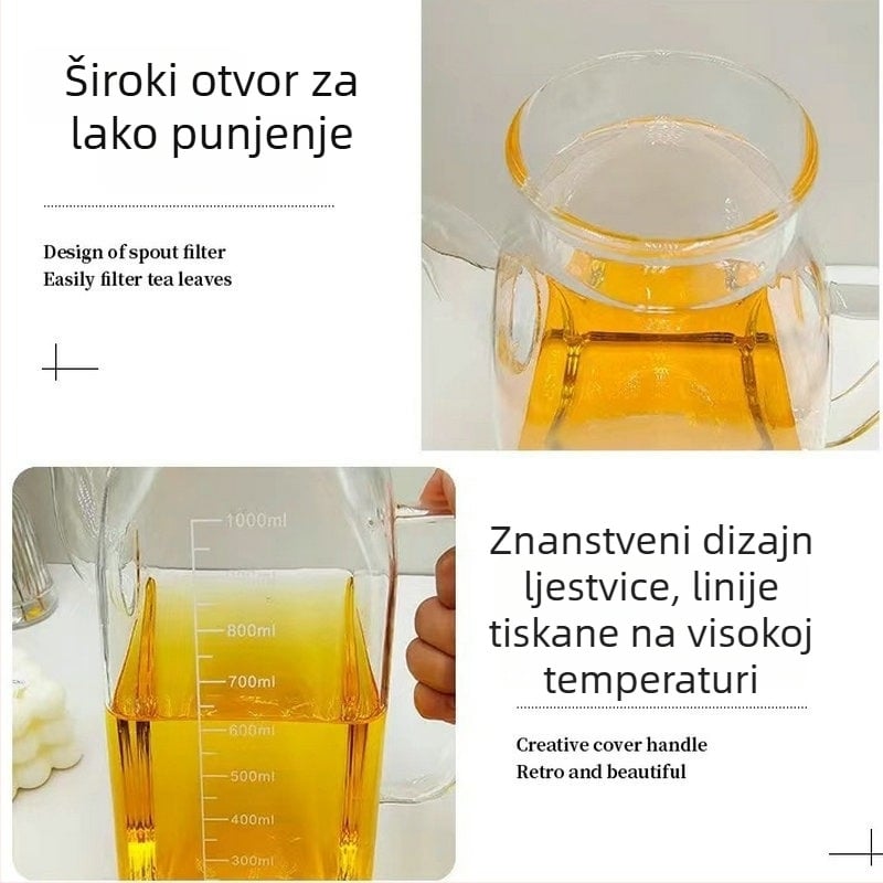 Staklena kuhinjska boca za ulje, velikog kapaciteta, protiv curenja, s kontrolom protoka, debelo staklo za svakodnevno kuhanje