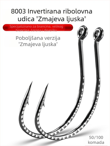 8003 Ojačani obrnuti udica s mekanim mamcem i imitacijom crva — za mandarin ribu, šaran i smuđ