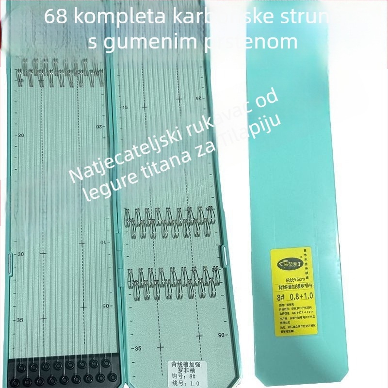 Akgost s O-prstenom, dugački držak, dvostruka udica, ručno vezan, za tilapiju