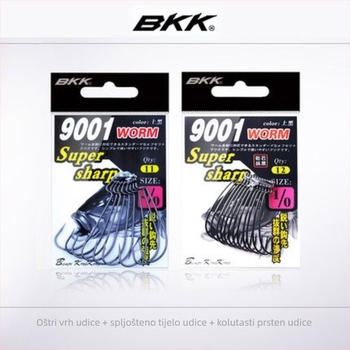 BKK Crank udica za ribolov, Texas Rig, udica za mekane crve, udica za mekane mamce, sa širokim i uskim trbuhom, model 9003-CD