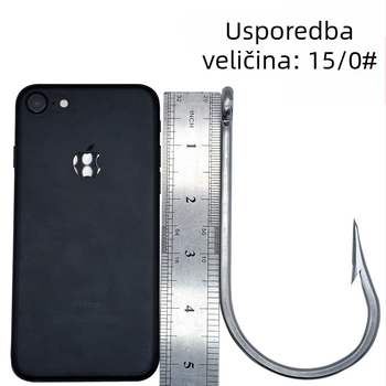 Ogromna morska udica od visokougljičnog čelika sa bodicom, za ajkule, tunu i makrelu, za duboko more