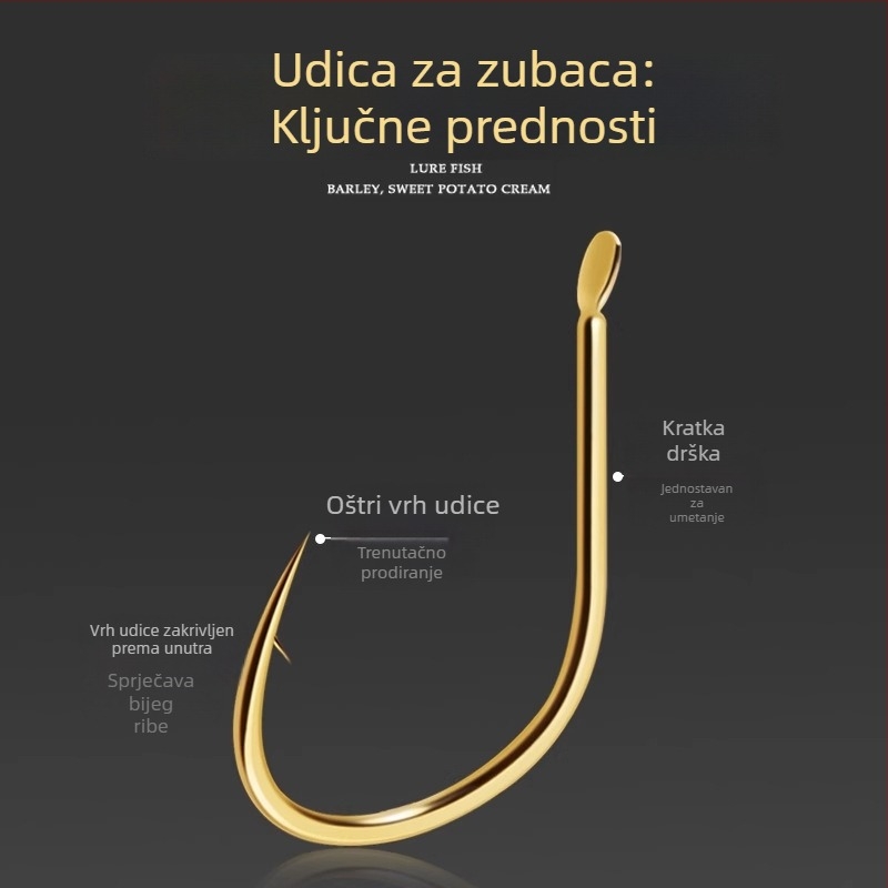 Wolf Clan dvostruka udica za ribolov s kratkim predveza, predvezeni fini udice bez bodlji