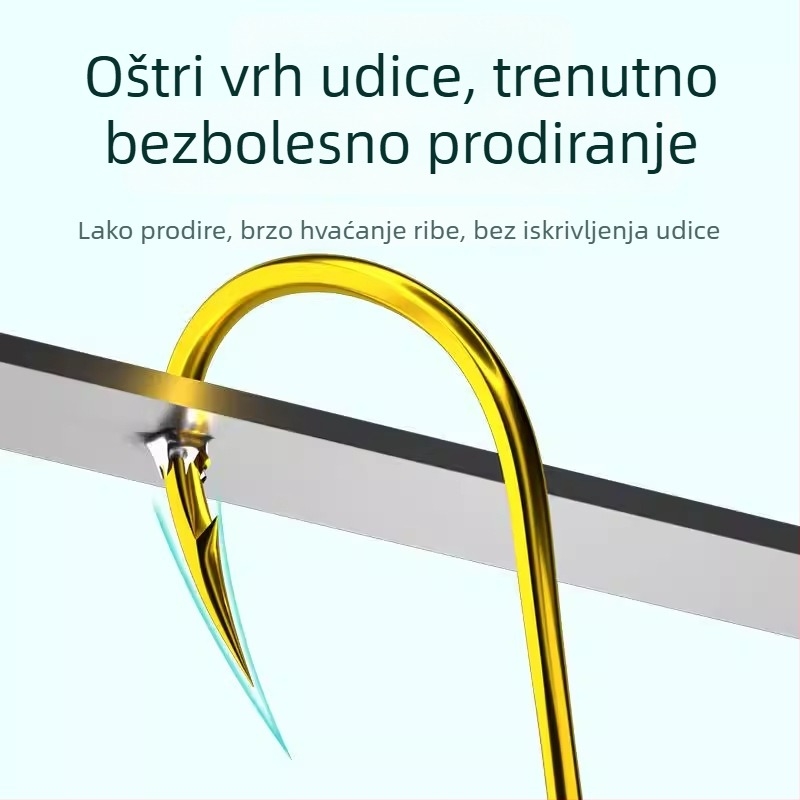 Wolf Clan dvostruka udica za ribolov s kratkim predveza, predvezeni fini udice bez bodlji