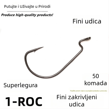 1-ROC široka trbušna, tanak crank kuka, mekani crv kuka, Luya kuka, Texas set za riječki ribolov, broj 2,5