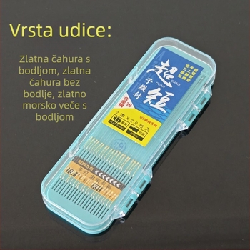 Dvostruka udica za ribolov s kratkim predveza, zlatno kućište, 20 komada
