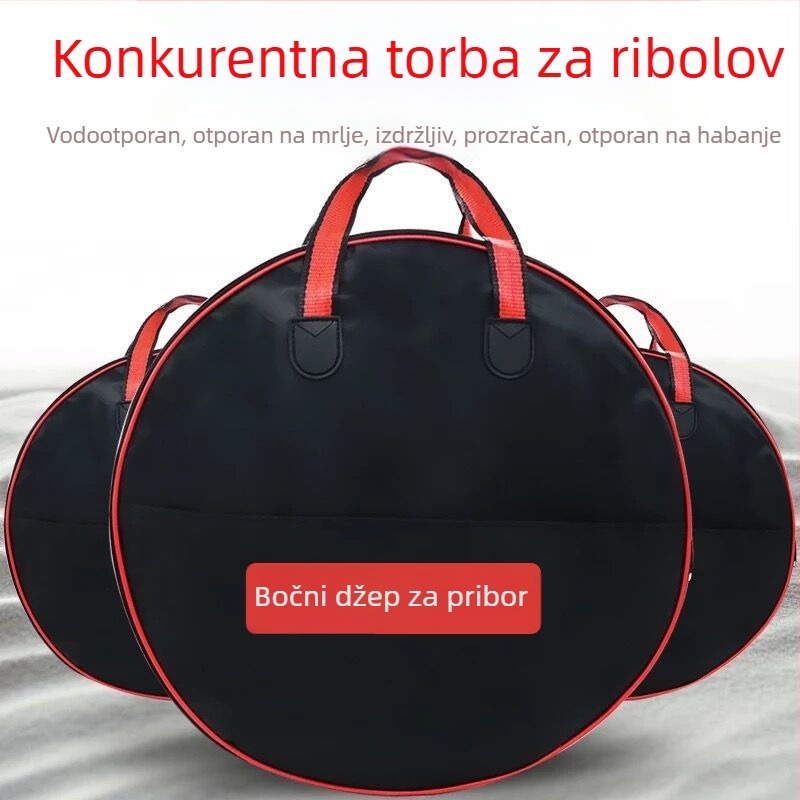 Platnena torba za ribolov, okrugla torba za zaštitu riba, prijenosna torba za pohranu u obliku bubnja i torba za punjenje