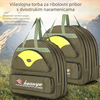 Višenamjenski ruksak za ribolov s dvostrukim i trostrukim slojem dizajna i pretincima za opremu