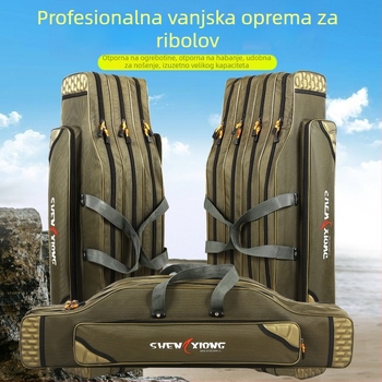 Dvostruko vodootporna torba za ribolovne štapove za morski ribolov, trodjelni pretin, višestruka upotreba