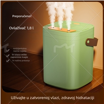 USB ovlaživač zraka s tri mlaznice, velika kapacita, za kuću, dom učenika, spavaću sobu i ured, s noćnim svjetlom