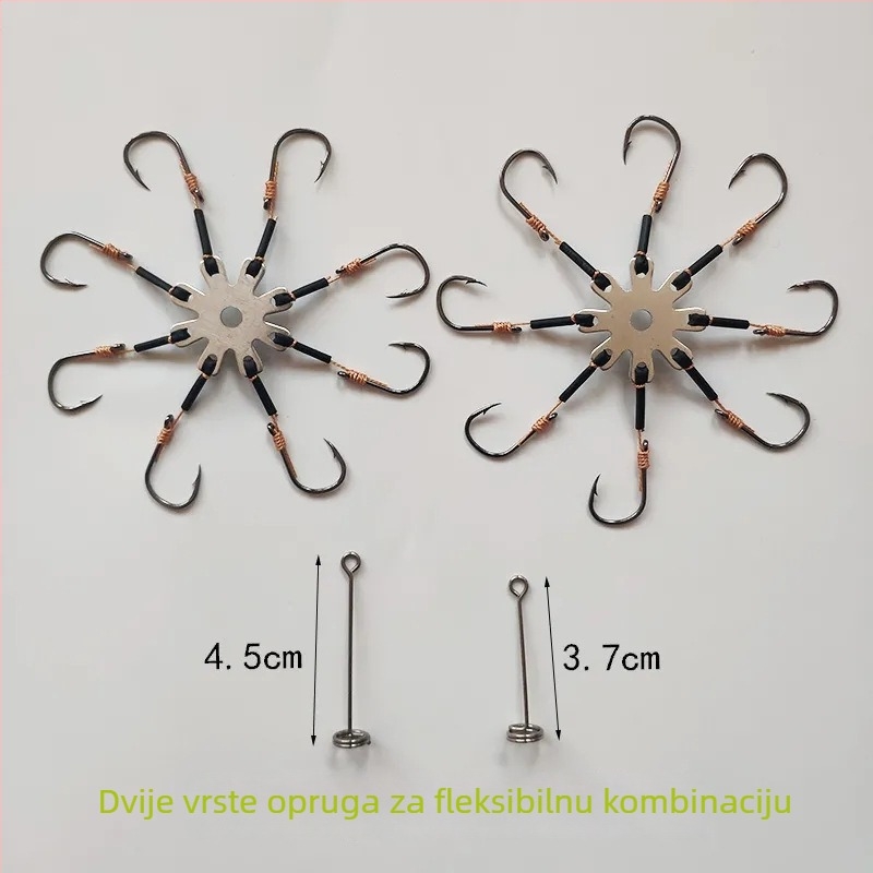 Set flap udica za ribolov s raznim udicama: disk udica, Ise-Ni udica, udica od brašna, eksplozivna udica, osmerostruka udica i pribor za ribolov