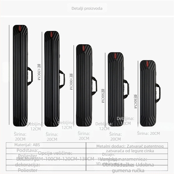 Carpenter Mountain Vodootporna tvrda torba za ribolovnu palicu, 130 cm, torba velike kapacitete