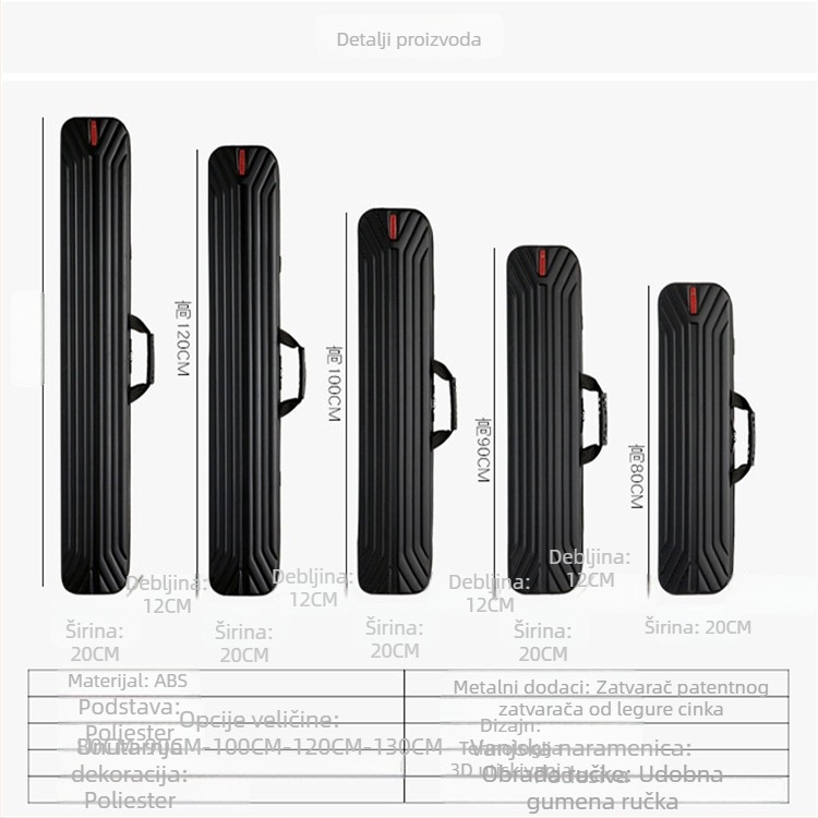 Carpenter Mountain Vodootporna tvrda torba za ribolovnu palicu, 130 cm, torba velike kapacitete