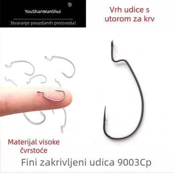 Putovanje po planinama i rijekama 9003CP tanak crank udica s krvnom žljebom na vrhu, visokou čvrstoćom udica za umjetne mamce, Texas invertirani udica