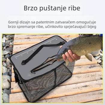 Plutajuća najlonska torba za ribolov mrežu, pogodna za ribolov s mamcima, morski i stijeni ribolov, premazana gumom, brzo suši, prijenosna