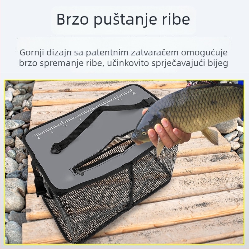 Plutajuća najlonska torba za ribolov mrežu, pogodna za ribolov s mamcima, morski i stijeni ribolov, premazana gumom, brzo suši, prijenosna