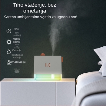 Ben Qin Box stolni ovlaživač zraka za aromaterapiju, višebojno noćno svjetlo, kompaktno i tiho