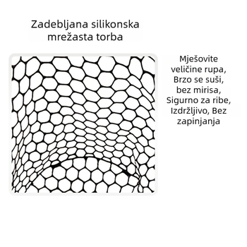 Silikonska mrežasta vrećica za ribolov, lagana mrežasta zaštitna navlaka, protiv hvatanja, bez mirisa, sigurno za ribe