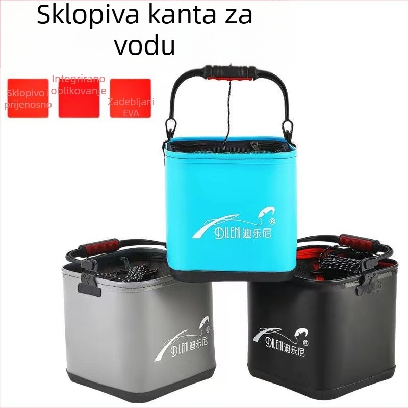 Deloney EVA čvrsta sklopiva kanta s užetom – kanta za vodu, kutija za ribe, kanta za žive ribe, ribolovni pribor