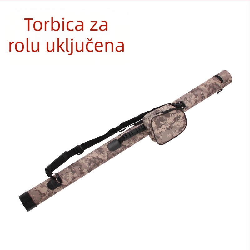 Cijev za štapove za ribolov duljine 1.2-1.3 m s kotačićima i remenom za ramena, vodootporna