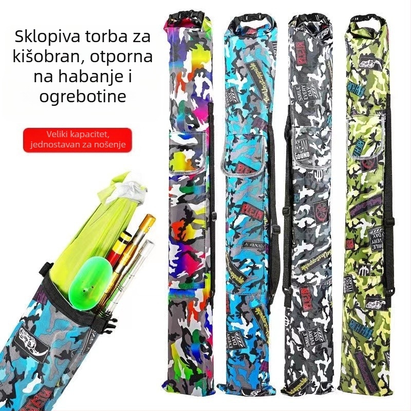 Debela torba za štapove za ribolov i kišobran, otporna na habanje, sklopiva i prijenosna