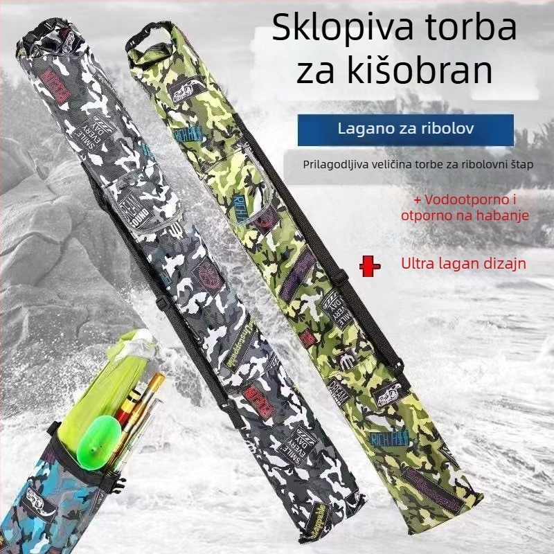 Debela torba za štapove za ribolov i kišobran, otporna na habanje, sklopiva i prijenosna