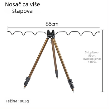 Nerđajući čelik – držač za više štapova za morski ribolov, trostruki stalak