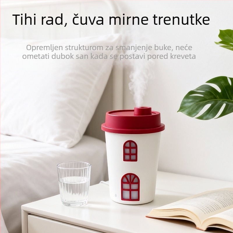 Prijenosni ovlaživač velike kapacitete u obliku šalice mliječnog čaja, s mogućnošću ponovnog punjenja, za automobil i dom, s jednim izlazom magle, napajanje USB i napajanje iz automobila.