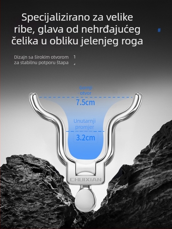 Držač štapa od 304 nehrđajućeg čelika za velike ribe, stražnje vješanje