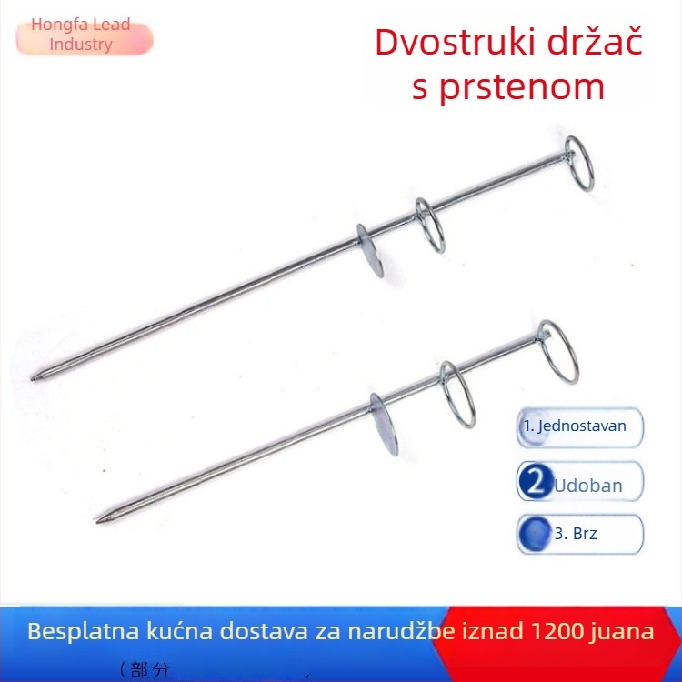 Galvanizirani držač štapa s dvostrukim prstenom, za ugradnju u zemlju, sklopiv, s višestranom rotacijom