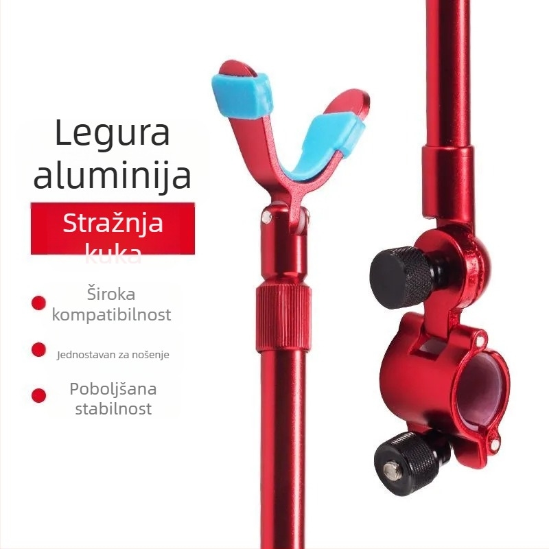 Zadnji viseći držač za štap i antenu — ultra lagani aluminijski spoj, otporan, podesiv protiv isklizivanja, sklapanje, okretanje u više smjerova.
