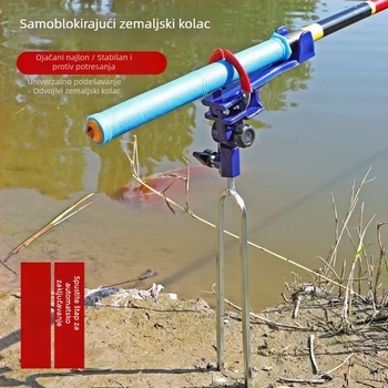Držač za štap za ribolov s automatskim zaključavanjem, oslonac za tlo od nehrđajućeg čelika