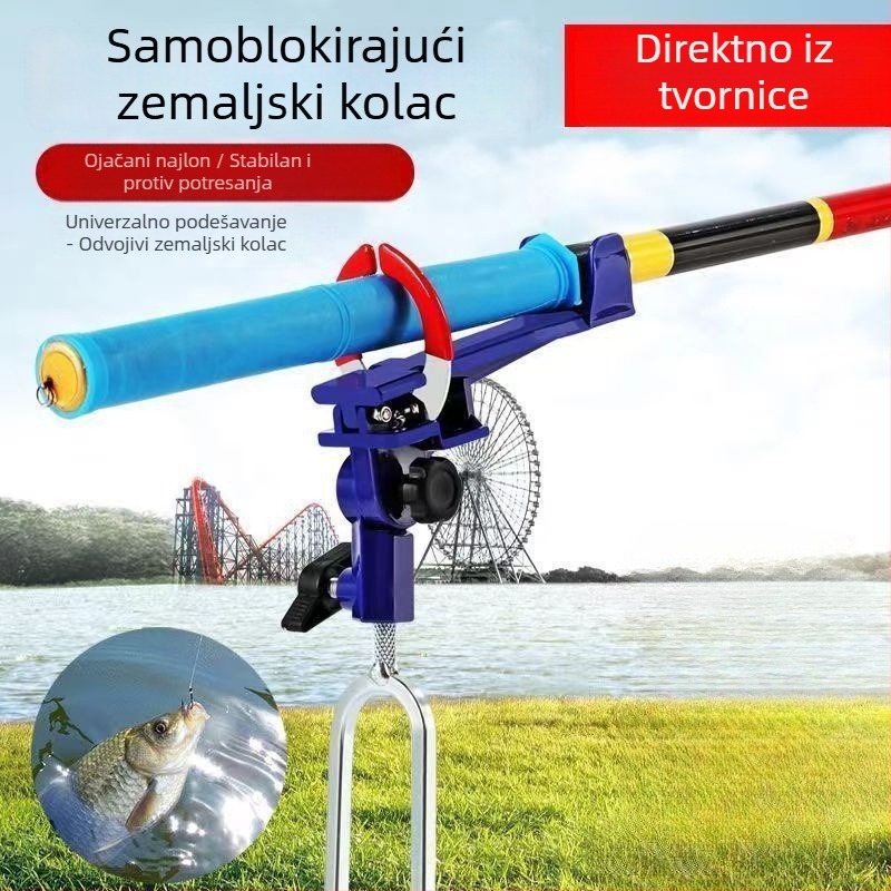 Držač za štap za ribolov s automatskim zaključavanjem, oslonac za tlo od nehrđajućeg čelika