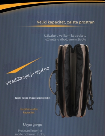Vodootporna torba za ribolovnu opremu velike kapacitete, za štapove i varalice