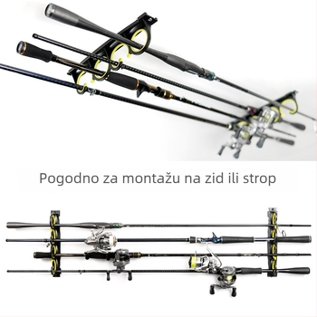 Držač za štapove s gumiranim premazom, horizontalan i gornji montažni, 8 pretinaca za pohranu i izlaganje.