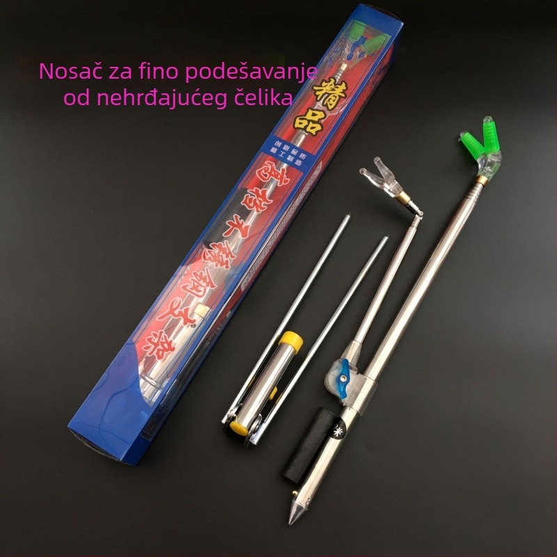 Držač za štap od nehrđajućeg čelika s preciznim podešavanjem, sklopivim dizajnom, višedirekcijskim okretanjem, dvostruka upotreba