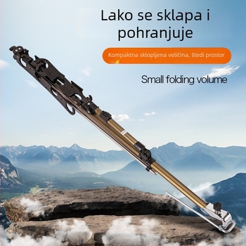 Aluminijski tripod za ribolov, baza za zabijanje u tlo, otporan na vjetar dvostruki držač štapova, za ručni i morski ribolov