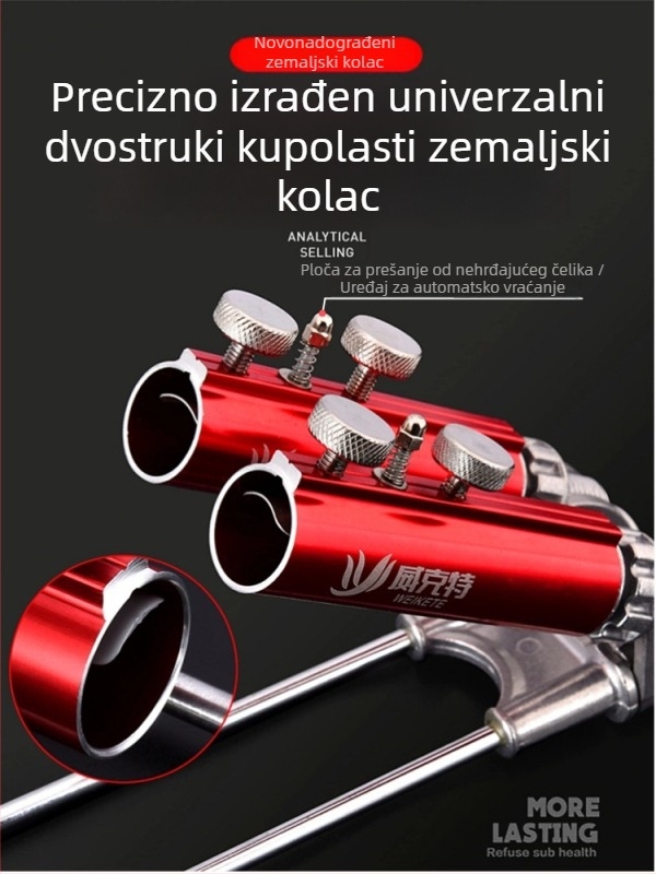 Novi držač za štapove s bazom za tlo i univerzalnim dvostrukim rotirajućim držačem za vanjski ribolov