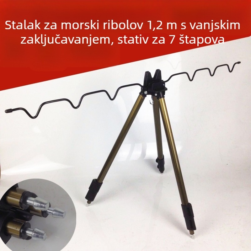 Teleskopska trostruka stativa za morski ribolov – aluminijska legura, sklopiva, višestruka rotacija