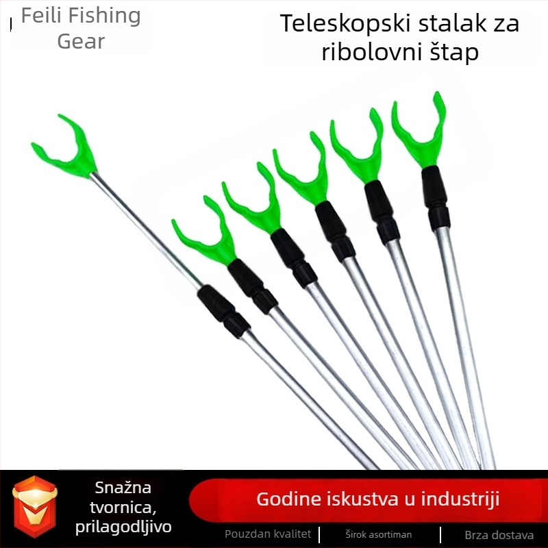 Stalak za štapove za ribolov na tlo, debeli U- i Y-oblik, teleskopski aluminijski stalak