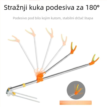 Držač štapa za ribolov od nehrđajućeg čelika s tornjasti držačem, utemeljivanje na tlu; prijenosna kutija za opremu i stolica za vanjsku upotrebu