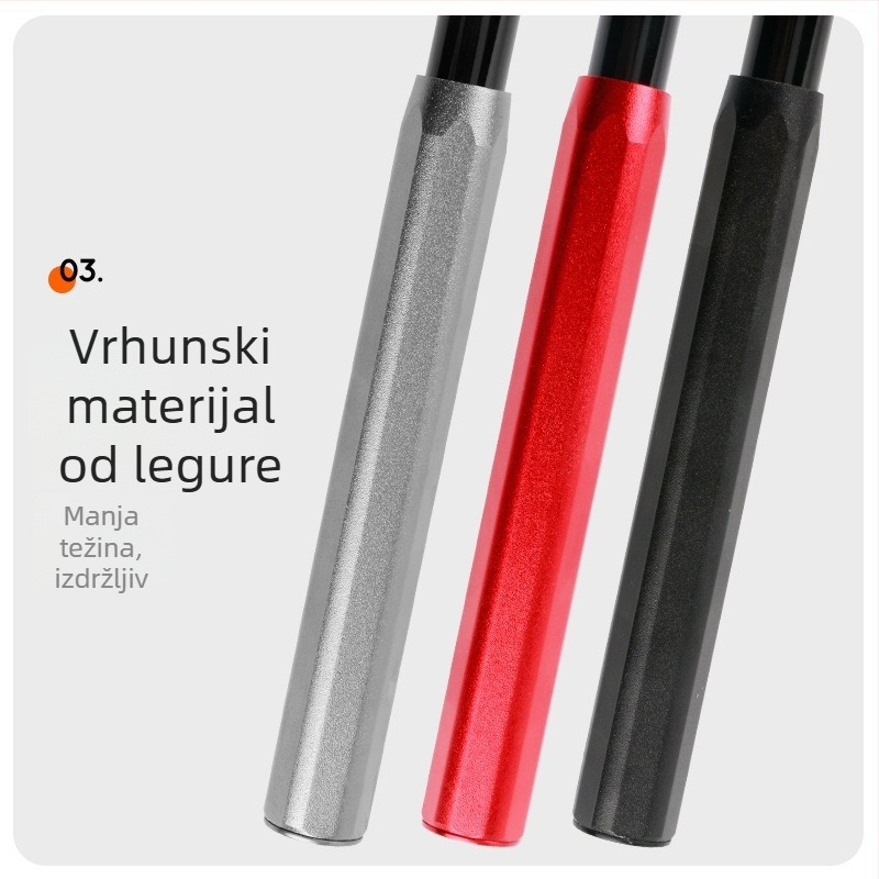 Aluminijski komplet dodataka za štap: zaštitni omotač ručke, nosač tornja, stražnja cijev za mrežu, pribor za prilagodbu štapa