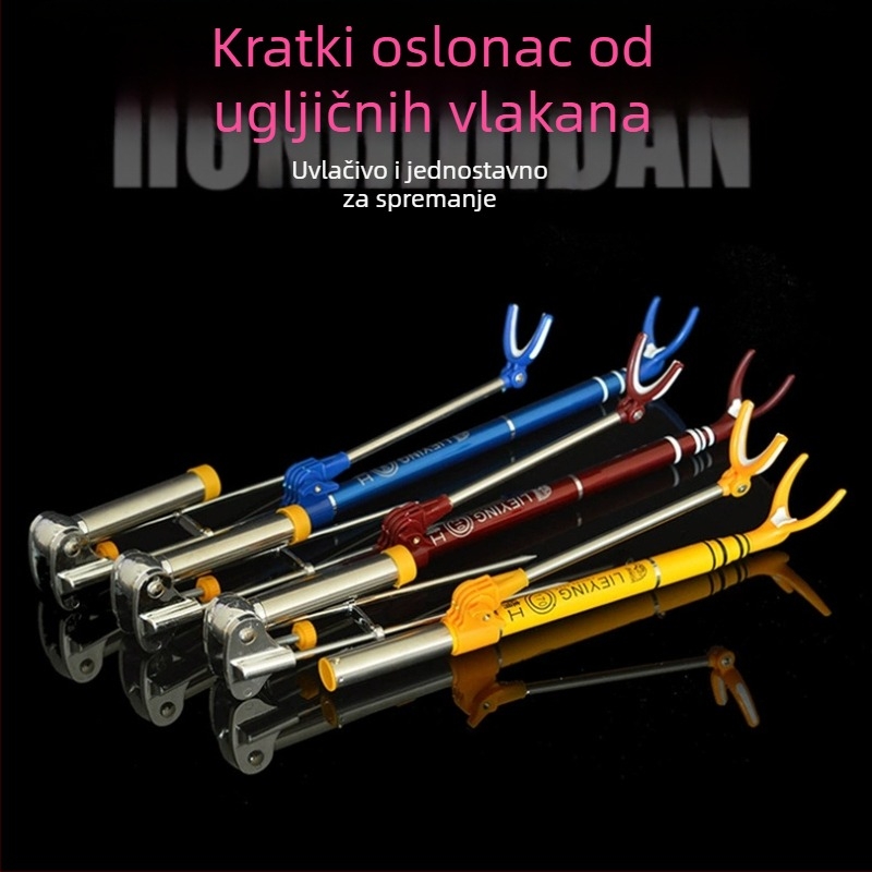 Karbonski držač za štapove za ribolov s tornjem, dvostruka namjena, kratak dio i kutija za ribolovnu opremu, duljine 1,7 m, 2,1 m i 2,4 m