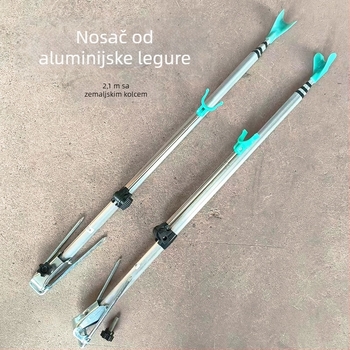 Ojačani držač štapova od bijelog aluminijskog legura, 2,1 m, trokutasti držač za štap s čepom za tlo